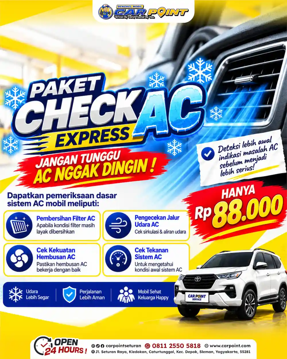 Poster promo Paket Check AC Express Rp88.000