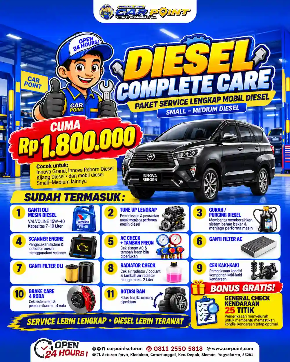 Poster promo Diesel Complete Care Rp1.800.000